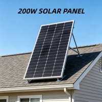 Panneau solaire rigide monocristallin PERC 200W 24V avec cadre en aluminium et verre trempé pour système domestique
