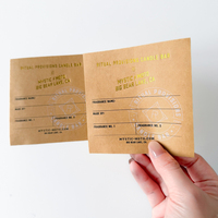 Maßgefertigte Luxus-Etiketten aus Braunem Kraftpapier mit Goldprägung, Gestanzte Logo-Aufkleber, Schöne Personalisierte Goldetiketten