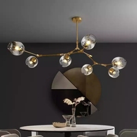 Lampes suspendues en verre pour chambre à coucher, lustre de cuisine, lampe de personnalité, lampes suspendues LED en lave, lustre nordique en verre, lustre moderne