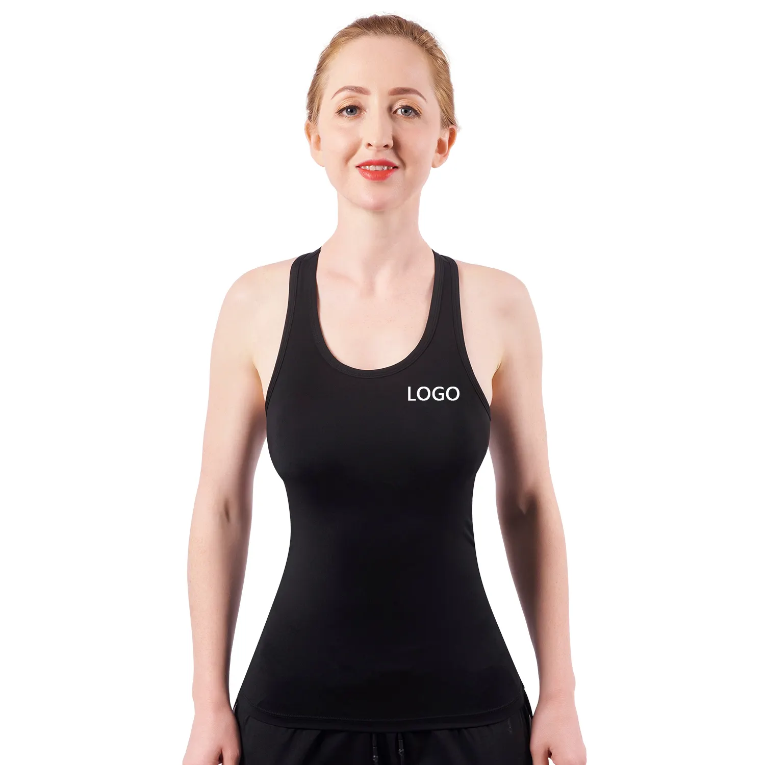 Canottiere bianche di vendita calda da donna maglietta Fitness da donna che corre Sport T-Shirt da allenamento da palestra Yoga Top lungo