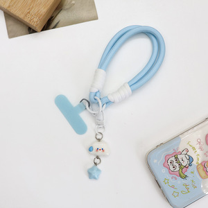 Cordon de téléphone en acrylique doux et mignon, motif étoile et nuage de dessin animé, couleur macaron, bracelet anti-perte, accessoires pour filles - Product Image 2