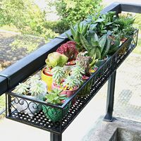 Jardinière en métal Oniya pour fenêtre, jardinière pour balustrade, jardinière pour balcon extérieur, porte-pot de fleurs, décoration de jardin