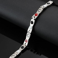 Health Element - Joyería Energética Geométrica Clásica, Unisex, Terapia para la Artritis, Brazalete de Eslabones Magnéticos Bio, Ajustable, de Acero Inoxidable