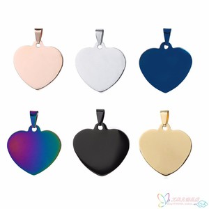 Colgantes de Corazón Personalizados de Acero Inoxidable para Niños, con Espacio para Grabado de Logotipo, al por Mayor - Product Image 6
