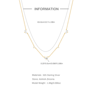 CANNER Minimalist 925 <b>Sterling</b> <b>Silver</b> Personalized square Inlaid Zircon Daily <b>Women</b> Collarbone <b>Necklace</b> - Product Image 2