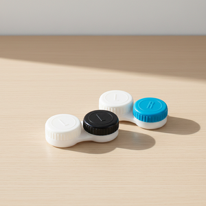 Étui à <span class=keywords><strong>lentilles</strong></span> <span class=keywords><strong>de</strong></span> <span class=keywords><strong>contact</strong></span> portable en plastique rigide CHANXIN DC-9001 avec verrou <span class=keywords><strong>de</strong></span> sécurité, motif solide, forme irrégulière, design simple - Product Image 1