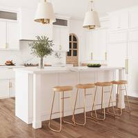 Armoire de cuisine garde-manger style shaker australien personnalisée menuiserie blanche mate étanche avec porte en verre accessoire pour évier