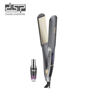 เครื่องหนีบผมตรง Dsp Professional 2 in 1 พร้อมที่ม้วนผม รุ่น 10003U ร้อนเร็ว เครื่องจัดแต่งทรงผมอเนกประสงค์ สีเทาเบจ - Product Image 1