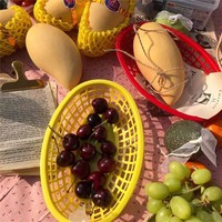 Kleurrijke ovale stapelbare plastic opbergmand fruit groente snack schaal voor gefrituurde kip chips restaurant feest etenskar