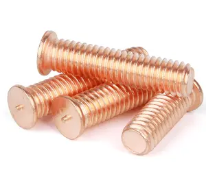 Welded Screws M3 M4 M5 M6 Brass Copper Plated Steel Full Threaded Spot Screws Weld Studs