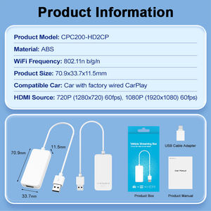Carlinkit HD2CP Nuevo Carplay con Cable para Autos, Pantalla Multimedia para Autos, Transmisor de Pantalla, TV Stick, Caja de Conversión con Entrada Hd-Mi - Product Image 2