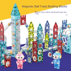 2024 bloques de vástago DIY bola rodante eléctrica magnética bloques de construcción pista de bolas bloques magnéticos juguetes de construcción con música - Product Image 4