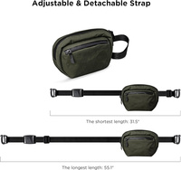 Sac à bandoulière pour homme en polyester imperméable avec fermeture éclair tendance pour téléphone, équipement de voyage, étui pour appareil photo, pochette technique