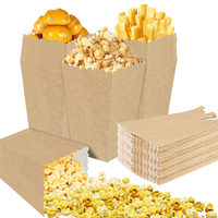Boîtes à Popcorn en Carton Rigide Kraft Biodégradable avec Logo Personnalisé, Laminage Brillant, Écologiques, pour Petites Fêtes et Soirées Cinéma