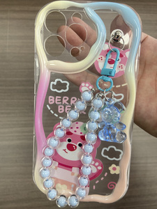 เคสโทรศัพท์มือถือลายผีเสื้อสำหรับ VIVO <span class=keywords><strong>Y100</strong></span> Y83 TPU สำหรับ iPhone 11 12 13 14 15 PRO MAX เคสโทรศัพท์สร้อยข้อมือหมีสุดหรู - Product Image 2