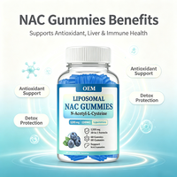 Gummies Liposomales NAC N-Acétyl-L-Cystéine 1200mg Formule 10 en 1, 60 Comprimés