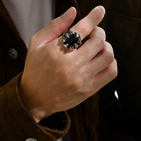 Bague de mariage personnalisée pour homme en acier inoxydable, plaqué rhodium, coupe ovale romantique, 8 mm, avec logo gravé
