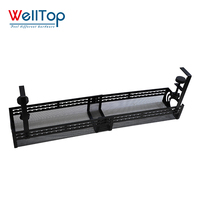 WELLTOP Nouveautés Panier de rangement noir pour câbles, support de gestion de câbles sous le bureau sans perçage avec pince