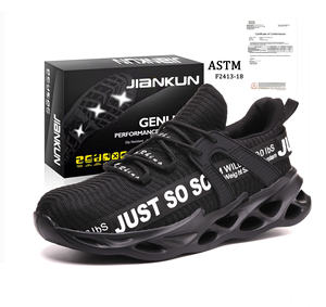 Chaussures de sécurité anti-impact/anti-perforation JIANKUN, légères, antidérapantes, respirantes, en maille, pour hommes et femmes, ODM/OEM, couleurs vives - Product Image 1