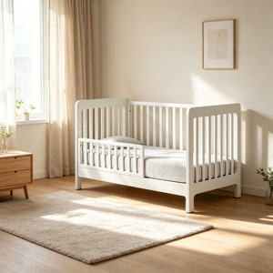 Lit bébé en bois massif moderne, parc pour bébé, lit bébé réglable en hauteur, berceau multifonctionnel, berceau amovible pour bébé - Product Image 2