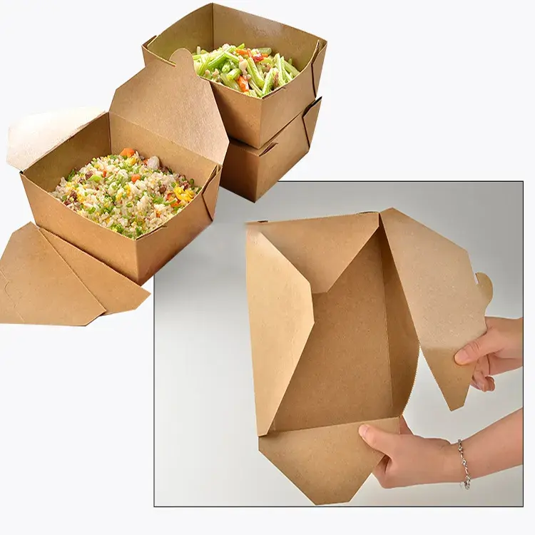 Tek kullanımlık kağıt yemek kabı ambalaj balık ve cips paket kutuları tek kullanımlık yiyecek kutusu