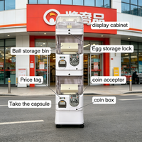 Distributeur automatique de jouets Gacha Tomy blanc à monnayeur, machine à capsules japonaise personnalisée avec vitrine