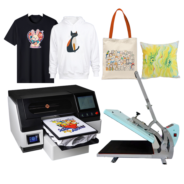 Industrial Automatic High Quality 40*50 DTG Inkjet Printer Eco-friendly Water-based Ink DTG Printing Machine for Cotton T-shirt