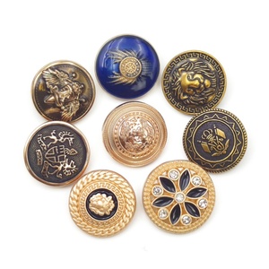 Vintage Metal Shank <b>Buttons</b> With Embossed Designs And Rhinestones For Garment Sewing Accessory 19mm Round <b>button</b> - Product Image 2