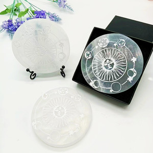 Sélénite Naturelle Polie en Forme de Diamant, Pierre Blanche à Motifs Floraux, Vente en Gros, Fourniture Cadeau, Décoration d'Autel de Méditation - Product Image 1