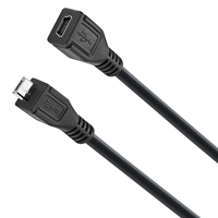 Cable convertidor Bochara de 30 cm Micro USB 2.0 macho a Mini 5 pines hembra M/F con blindaje de lámina y 4+1 núcleos OFC