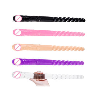 Flexible weiche Gelee-Vagina Analfrauen Homosexuelle Lesben doppelfester <span class=keywords><strong>Dong</strong></span>-Penis künstliches Sexspielzeug U-Form-Dildo - Product Image 6