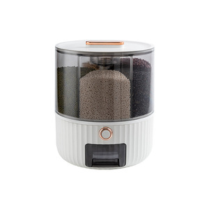 Rotating Divider Airtight Container 10L Round Food Storage For Grains Cereals Kitchen Rice Bucket - Product Image 1