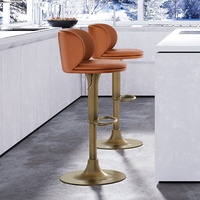 [En stock] Tabouret de bar design moderne minimaliste de luxe léger avec dossier rotatif pour îlot de cuisine, comptoir ou salle à manger