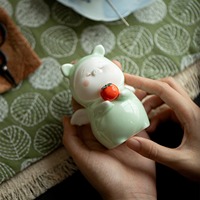 Figurines en céramique porte-bonheur pour salon, adorables petits ornements pour étagère