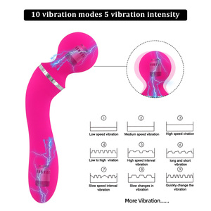 Vibrador AV Stick con 3 cabezales para mujer, masajeador de punto G, dildo de doble motor, vibrador de silicona, potente varita, rojo. - Product Image 4