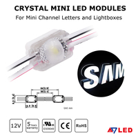 Module LED Mini IP66 Étanche 2835 SMD 12V 0.24W Ra80 avec Garantie de 5 Ans, Dimmable, Blanc 6500K pour Enseignes