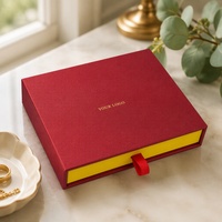 Boîte cadeau rigide personnalisée pour bijoux, avec tiroir coulissant, plateau et pochette en velours, ruban de tirage – Vente en gros directe usine
