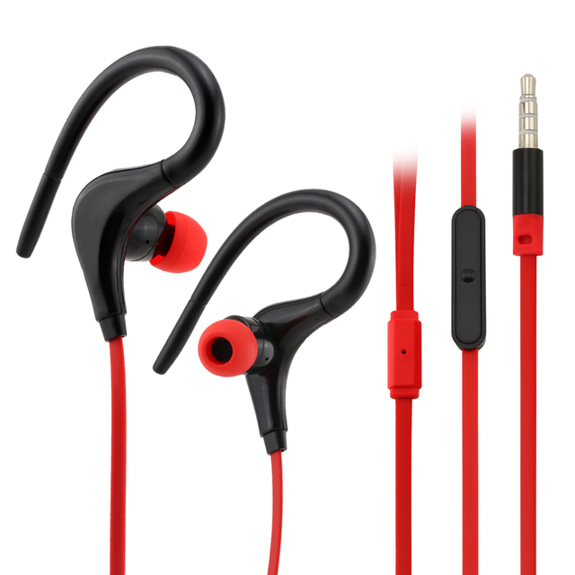Sports Business Stereo Earphone Ear Hook Wired Headset HiFi Sound JL Chipset IPX4 Waterproof TPE Material Music Earphone Mic