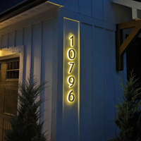 Vente en gros personnalisé LED Maison/Hôtel/Appartement/Classe/Bureau Numéro Plaque de porte Plaque de signalisation