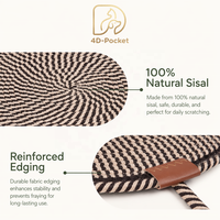 Tapis à gratter pour chat en sisal écologique antidérapant, jouet pour chat en sisal naturel, protection durable pour meubles, jouet pour chat en forme d'oreille