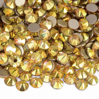 OLeeya - Cristales de Cristal Premium 2088 con 16 Facetas, Cristales Xirius AB con Base Dorada, Cristales de Vidrio con Reverso Plano para Vestidos de Novia