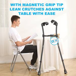 عكازات طبية للمرفق من الألومنيوم بالجملة من مصنع هيلث بازار، عكازات للذراع للمعاقين باللون الأسود من الفئة الأولى - Product Image 5