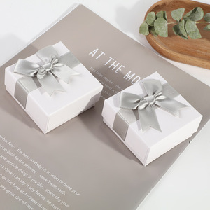 Square Waterproof Gift Boxes Matt Lamination <b>Sponge</b> Lining Ribbon Bow Ivory Board High-End Rigid Packaging for Gift Craft Use - Product Image 6