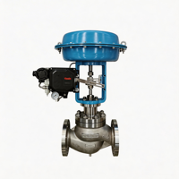 Vanne de régulation de vapeur pneumatique avec corps en acier inoxydable et joint en PTFE pour services cryogéniques à basse température (azote et GPL)