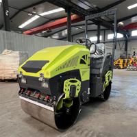 Compacteur de sol efficace avec deux feux LED avant et arrière et petit rayon d'action, rouleau compresseur routier
