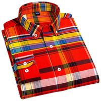 Chemise en coton pur pour homme, col carré, à carreaux, couleur unie, décontractée, polyvalente, grande taille, coupe ajustée
