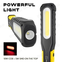 Lampe de travail LED rechargeable ultra-mince 900 lumens avec base magnétique pour atelier, réparation automobile, camping extérieur, éclairage d'urgence, indice de protection IP44, intensité réglable