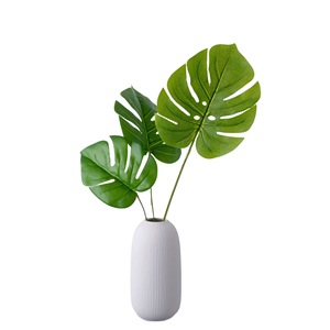 Feuilles artificielles de Monstera CallaFloral, branche unique en PVC brillant, décoration de mariage, verdure, décoration intérieure - Product Image 5