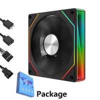 Ventilateur de boîtier PC QiuzAim ARGB 120 mm, double miroir infini, ventilateur de refroidissement PWM, connecteurs RGB 5V 3 broches/12V 4 broches pour boîtier d'ordinateur, refroidisseur de processeur