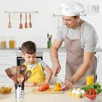 11 cuillères en bois pour la cuisine, ustensiles de cuisine en bois de teck, ustensiles de cuisine en bois antiadhésifs, ensembles de cuillères en bois